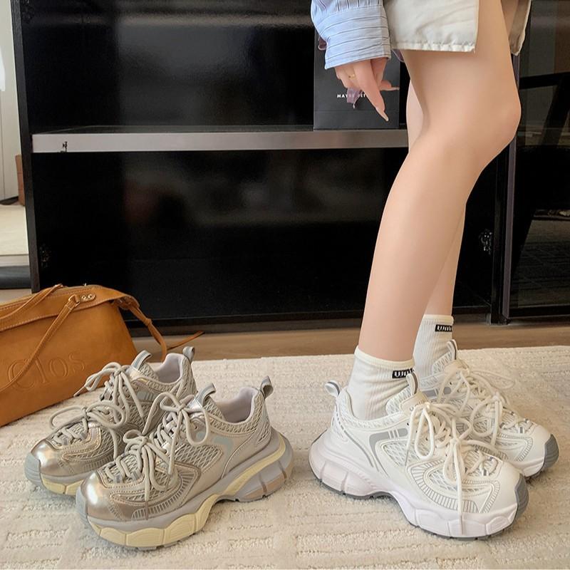 Women's New Summer Women's Shoes Versatile Thick-soled Popular White Shoes Heightening Casual Sports Shoes