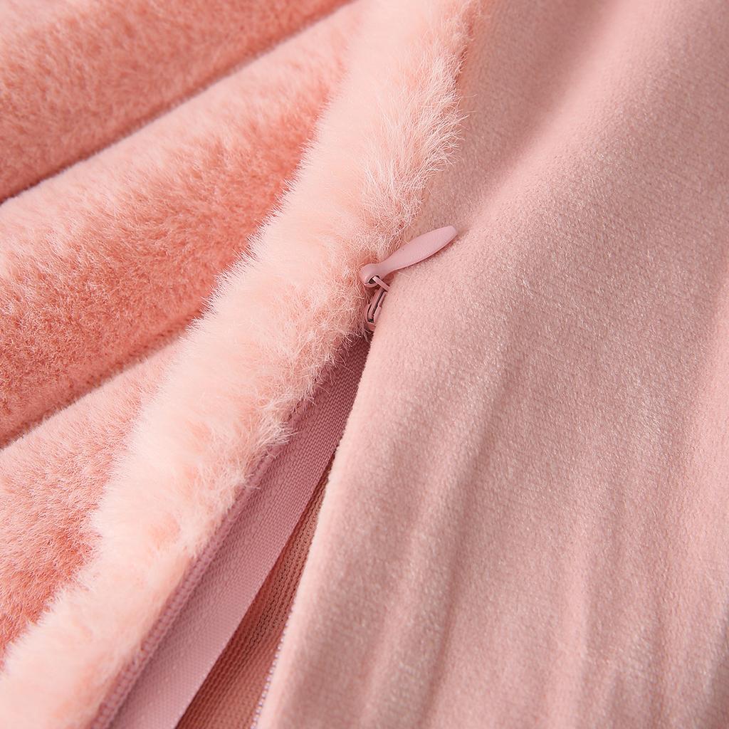 Solid Color Ins Style Imitation Rabbit Fur Pillow Plush Striped Three-dimensional Cushion Indoor Home Versatile Comfortable Sofa Cushion