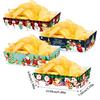 4Pcs Christmas Food Serving Paper Trays Xmas Decoration Desktop Popcorn Snacks Potato Chips Boxes Kids Birthday Party Supplies