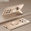 KEYSION Magnetic Phone Case for HONOR X9d 5G X9c Smart Metal Paint Upright Kickstand Shockproof Cover for Honor Magic 8 7 Lite 5G