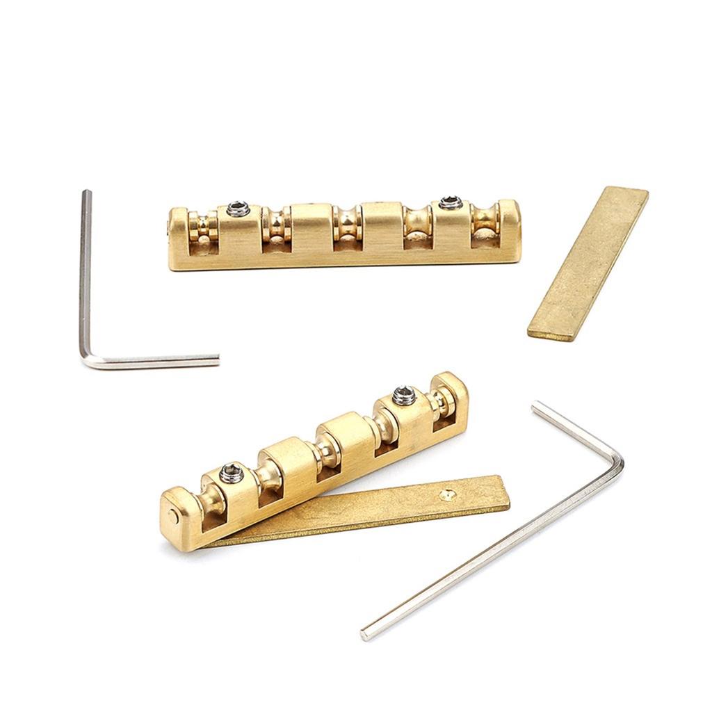 5 String Basses Nut Height Adjustable Brass Roller Nut Split Regulation Parts for Electric, Acoustics Basses