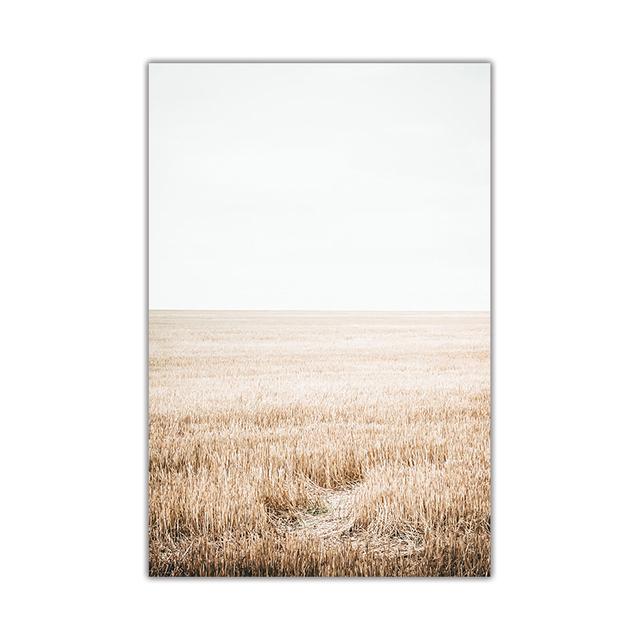 Weizen Kuh Pferd Grünland Landschaft Wand Kunst Poster und Drucke Landschaft Druck Nordic Malerei Dekorative Bild Home Dekoration