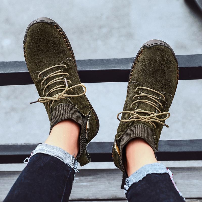 Fashion Men Casual Shoes High Quality Handmade Breathable Outdoor Lace-up Men Shoes Business Formal Leather Walking Shoes Zapatos Hombre