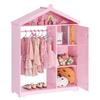 Kids Dress Up Storage, with Mirror, Dress Up Closet, Kids Armoire Wardrobe Closet for Little Girls, Toddler Costume Organizer