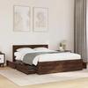 VidaXL Bed Frame with Headboard Brown Oak 120x200 Cm, Bedroom Furniture, Double Bed, Slatted Base, Bed, Frame 3295575