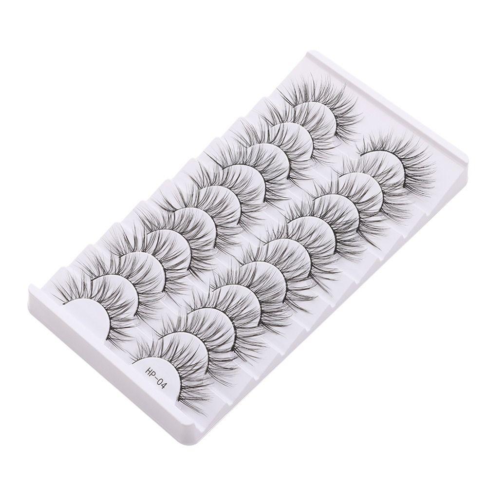 10 Pairs Fluffy False Eyelashes Black Stem Manga Lashes New Fake Lashes  Eyelash Extension
