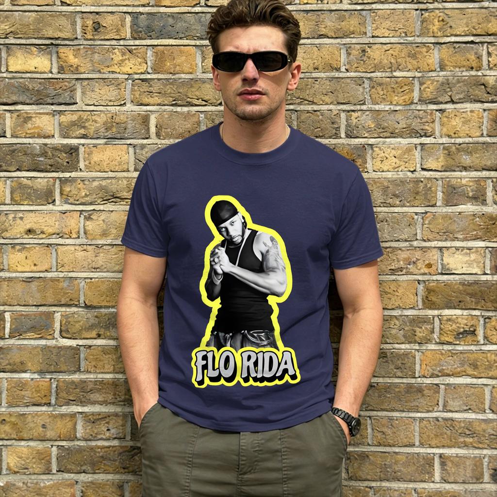 Rapper Flo Rida Tshirt Unisex Novelty 100 Cotton Tees Round Collar Short Sleeve T Shirts Adult Clothes