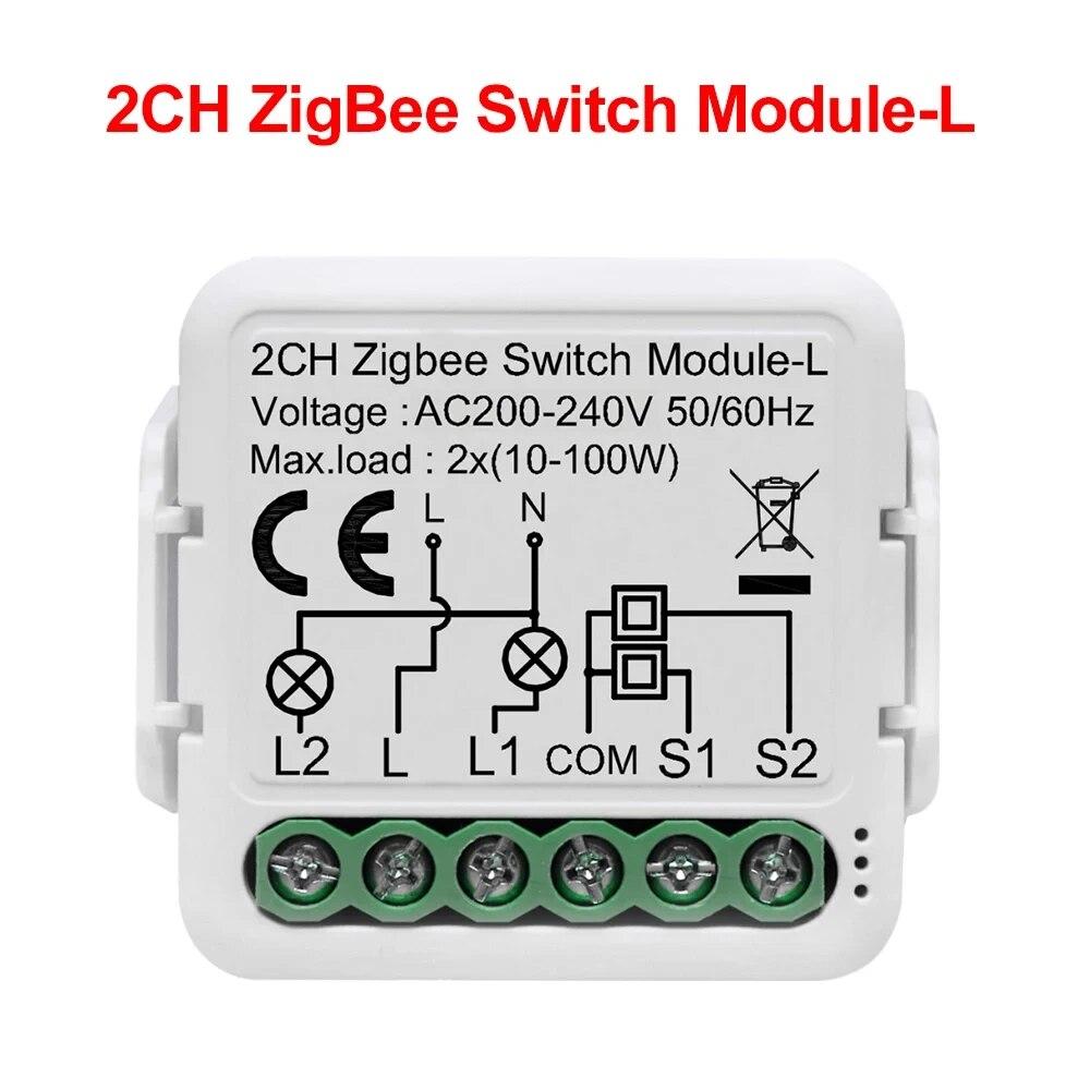 Tuya Smart ZigBee Switch Module No Neutral Wire Required Smart Home DIY Light Breaker Works with Alexa Google Home