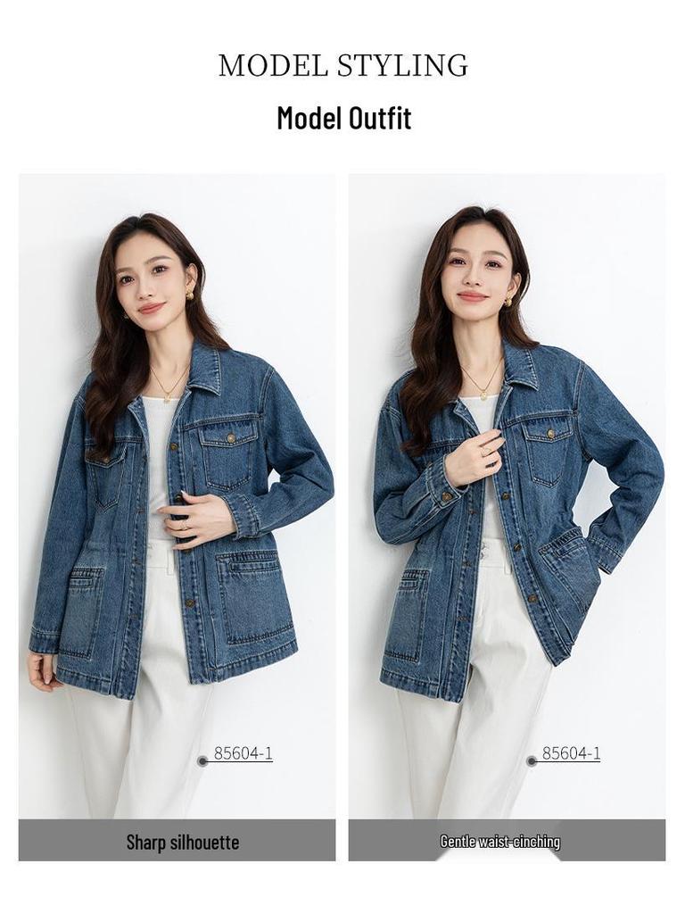 2026 American Retro Mid-Length Casual Denim Jacket