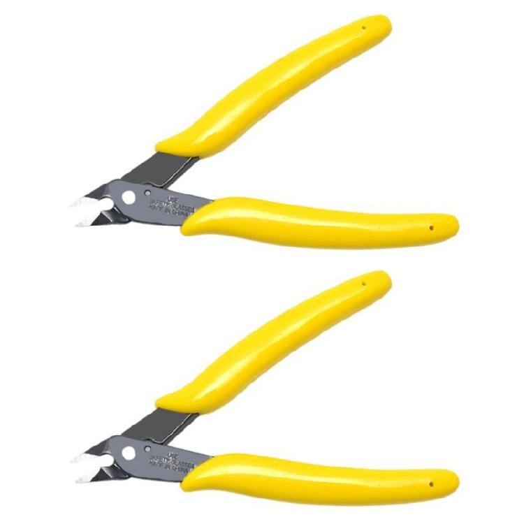 

2 Pack Thin Profile Flush Cutters with Textured Nonslip Grips Diagonal Pliers for Delicate Electronic Component Work