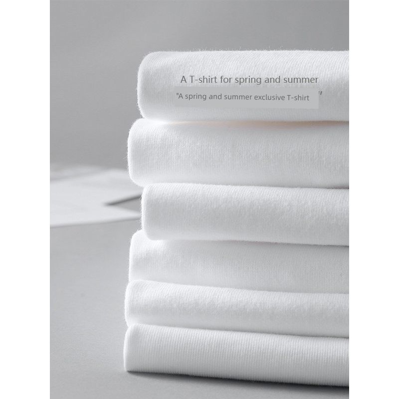 Half Sleeved round Neck Neck Solid Color T-shirt Half Sleeve round Neck Pure Color T-shirt