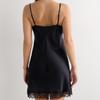Sexy lace suspender nightgown women's summer thin quick-drying V-neck short skirt home skin-friendly pajamas