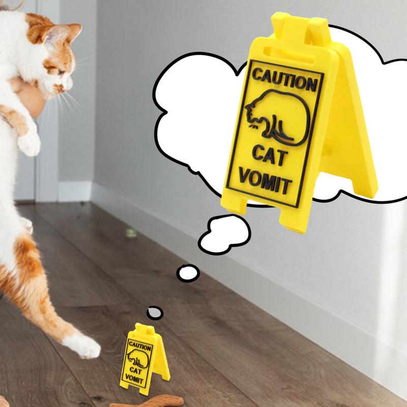 Cat Vomit Sign Funny Creative Dog Cat Vomit Caution Sign Cat Vomit And Cat Urine Attention Sign For Cat Lovers Pet Supplies