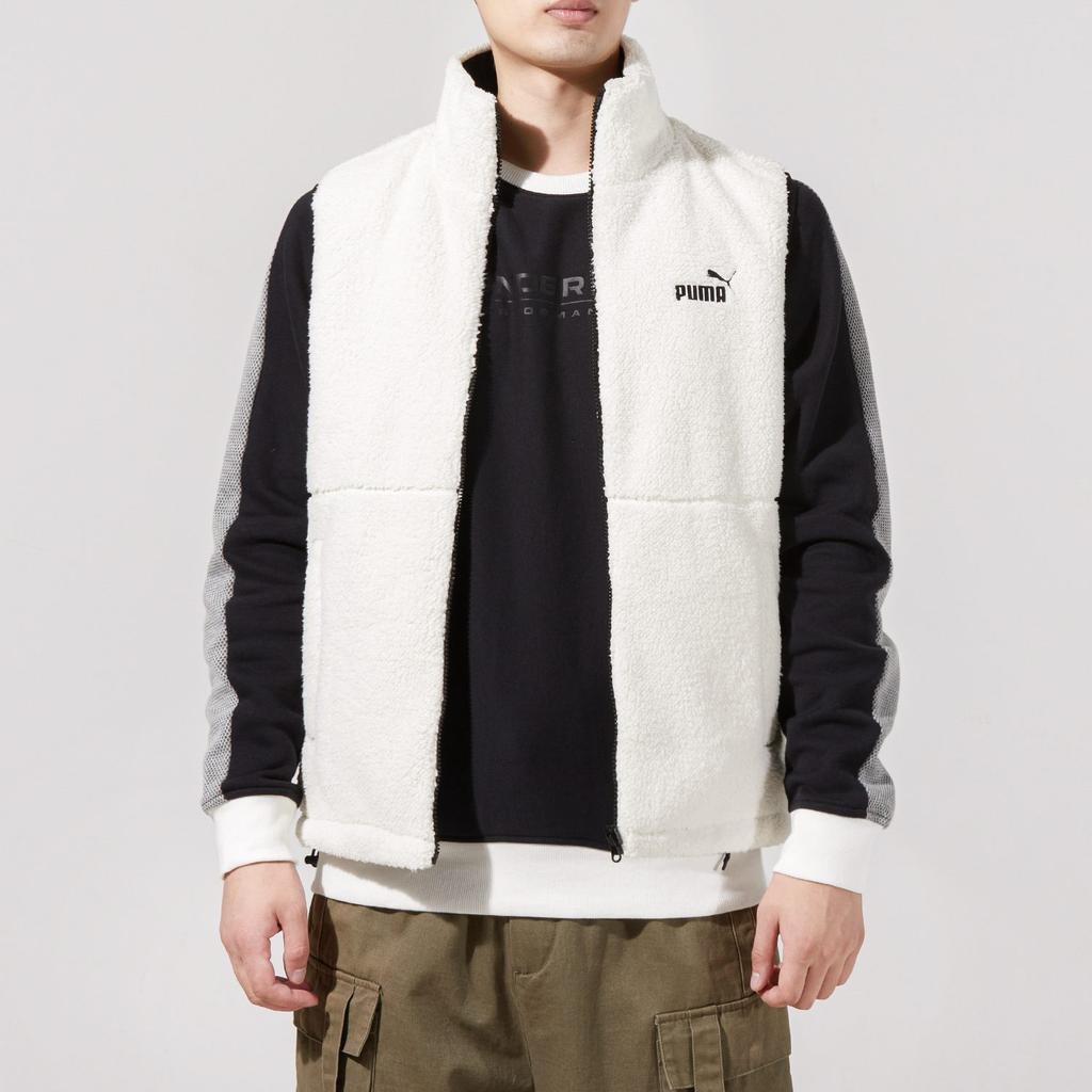 PUMA Lyst Vests Men's White Stand Collar Thickened And Fleece Lined Other 848955-93