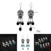 Punk Skull Pendant Earrings In Alloy With Water Drop Design For Gothic Fashion
