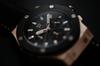 NEW model Hyakuichi wristwatch 100m waterproof chronograph date display pink gold carbon black leather belt [HYAKUICHI 101] No.8L