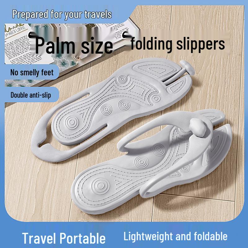 Portable Women's Non-Slip Foldable Travel Slippers for Beach or Hotel Use