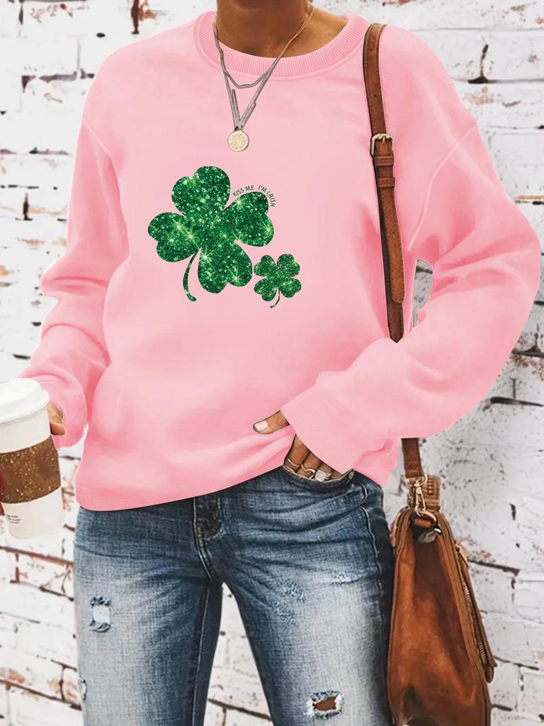 Women's Autumn/Winter St. Patrick's Day Print Long Sleeve Pullover Hoodie