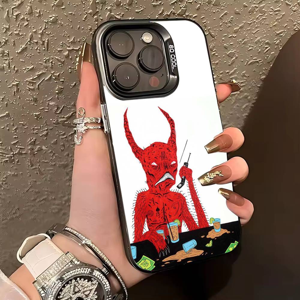 

P-Polly Nor Art Phone Case For iPhone 17,16,15,14,13,12,11 Plus,Pro Max,XS,Colored silver phone case iPhone17air