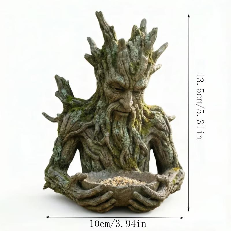 

Tree-Shaped Bird Feeder Sculpture Whimsical Tree Person Outdoor Garden Decoration Featuring a Hidden Keyhole Hanger
