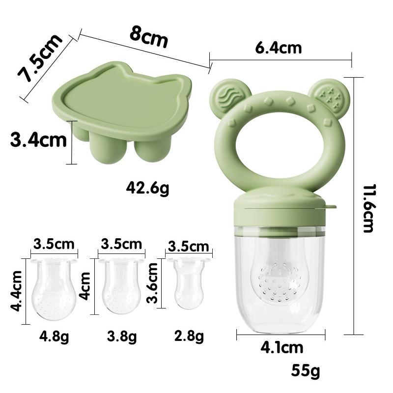 1 Set Food Grade Teething And Feeding Pacifier Silicone Fruit And Vegetable Feeder For Infants And Toddlers 6-36 Months