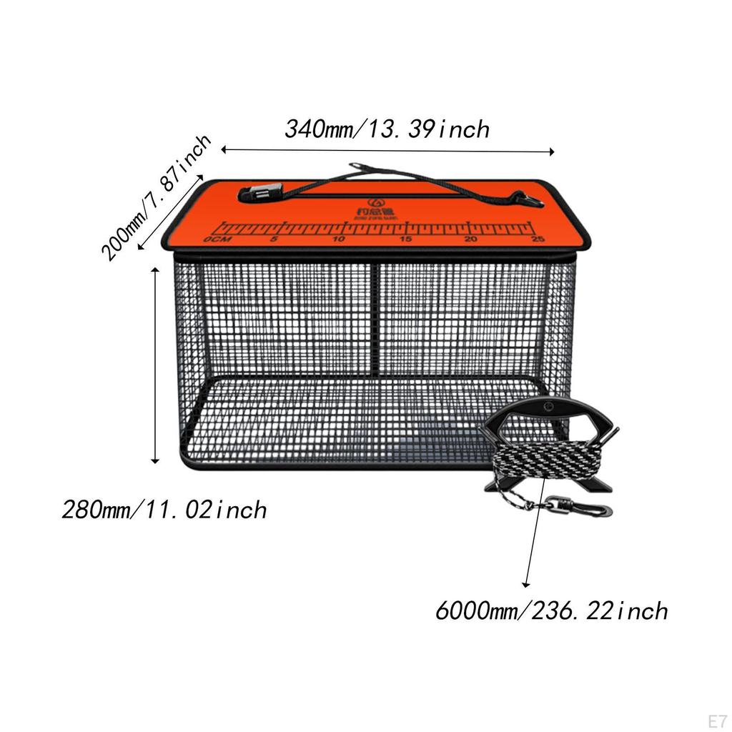 Float Basket ,Minnows Bucket for Live , Outside ,Lightweight, Multiuse Zipper Ing Mesh Cage Guard
