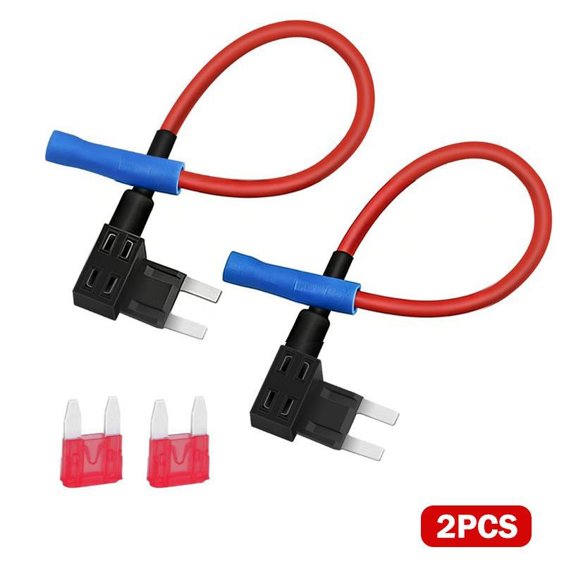 2Pcs 12V Fuse Holder Add-A-Circuit Tap Adapter Micro2 Mini Small Standard Atm Auto Fuse With