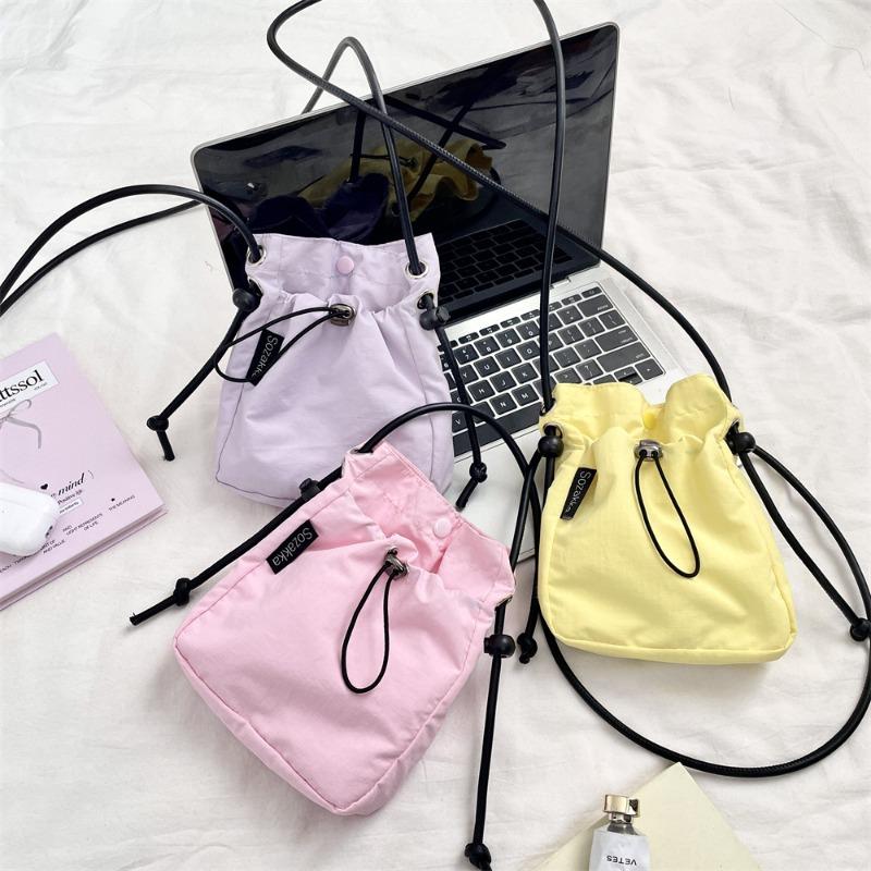 Niche Messenger Bag Solid Color Literary One Shoulder Messenger Bag Light Mobile Phone Bag Sports and Leisure Bag