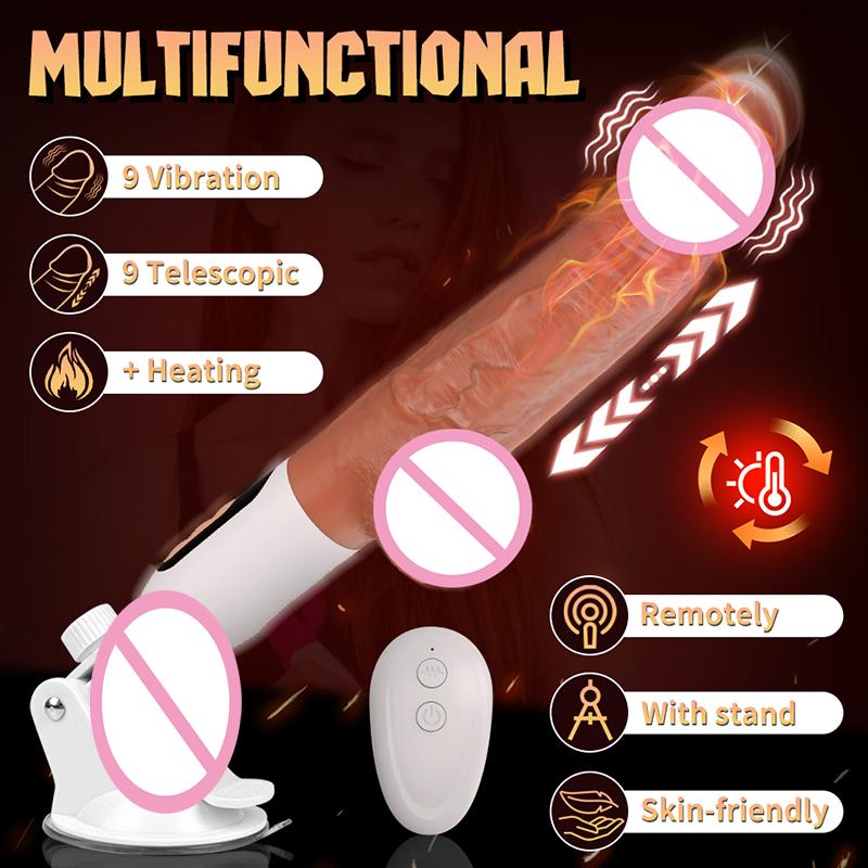 Thrusting  Dildo Vibrator with Suction Cup Telescopic Automatic Sex Machine for Adult Sex Products Erotic Sex Toys for Women