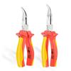 VDE Insulated Bent Nose Needle-Nose Pliers, Pressure Resistant Electrician Tool, 1000V, 6" & 8"