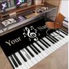 Music Piano Theme Soft Crystal Velvet Rug Custom Name & Text Print Non Slip Floor Rug for Bedroom Living Room
