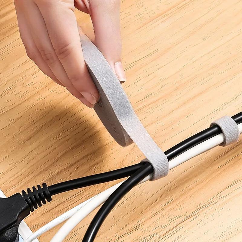 5m/ Roll Portable Cable Ties Plug Board Data Cable Storage Strap Multifunction Trimmable Cable Organizer Home Office Storage