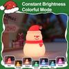 Christmas Night Light Bedside Touch Lamp with Color Changing Rechargeable Silicone Nightlight for Kids' Bedroom