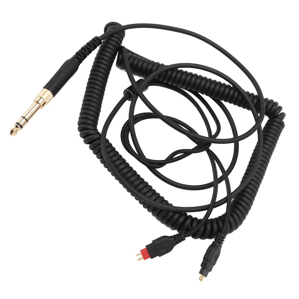 Coiled Headphone Cord Replacement with 3.5mm Plug and 6.35mm Adapter for Sennheiser HD650 HD660 S HD
