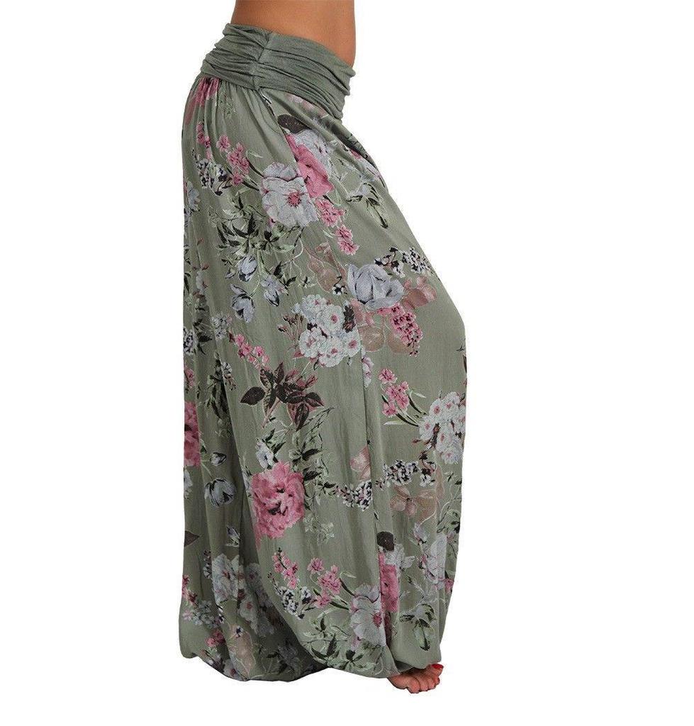 European and American Digital Print Wide Leg Harem Pants - 2020 Collection