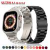Ремешок из нержавеющей стали для Apple Watch Ultra 2, ремешок 49 мм, 9, 8, 7, 45 мм, 41 мм, браслет Correa для Iwatch 6, 5, 4, 3 Se, 44 мм, 42 мм, 40 мм