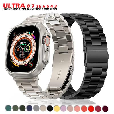 Paslanmaz Çelik Kayış Apple Watch Ultra 2 Bant 49mm 9 8 7 45mm 41mm Correa Bileklik Iwatch 6 5 4 3 Se 44mm 42mm 40mm