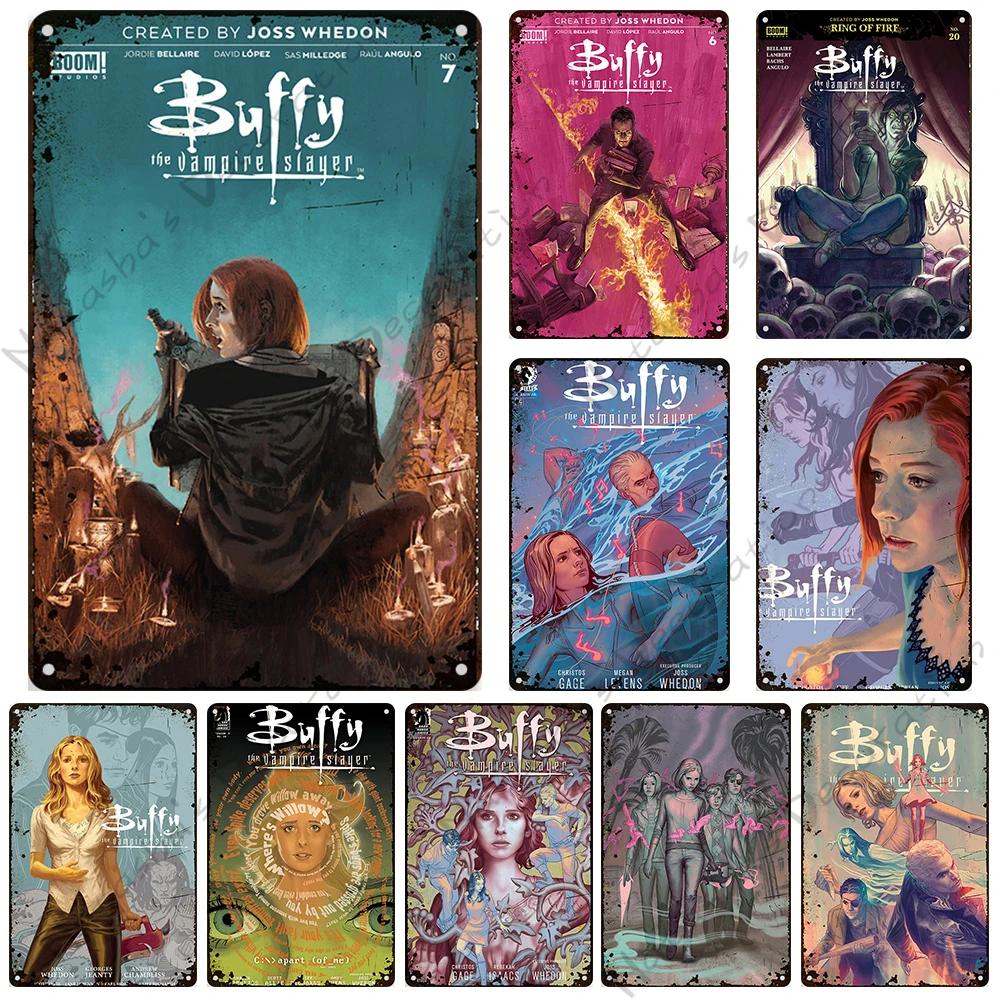 Buffy the Vampire Slayer Plakát Klasický TV kovový plakát Vintage kovová cedule Pánská jeskyně Garáž Kovová deska Průmyslová dekorace