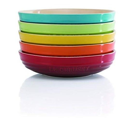 Piatto Fondo Tondo Le Creuset 20 cm Arcobaleno Resistente al Calore Freddo Compatibile Microonde Forno Set 5 Piatto Pasta Curry Gratin Prodotto Ufficiale Giappone