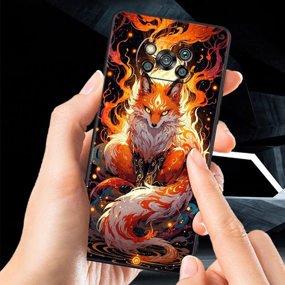 Red Fox Phone Case for Xiaomi Poco F7 F6 F5 F4 F3 X6 X5 X4 X3 NFC F7 Ultra M4 C51 C55 GT 5G Soft TPU Cover Fundas Capa Coque Bag