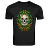 Ornamental Skull Floral Tattoo Style Graphic T-Shirt