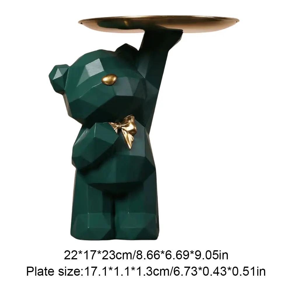 Geometric Bear Resin Storage Box - Decorative Desktop Organizer for Candy, Crafts & Office Supplies, Coffee Shop Home Decor