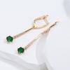 Kienl Simple Green Natural Zircon Drop Earring For Women Luxury  Rose Gold Color Long Earring High Quality Daily Jewelry