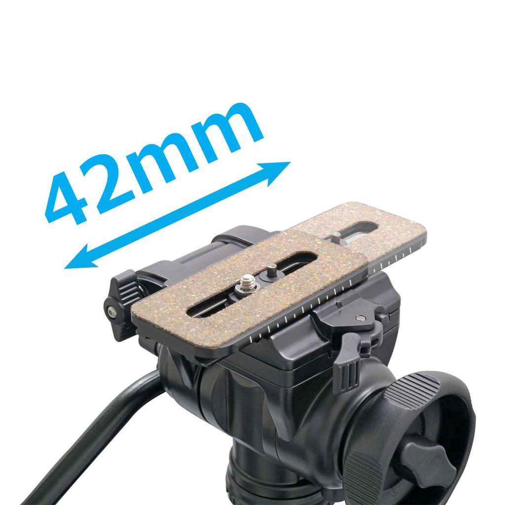Velbon Fluido Head FHD-66A Medium-sized Video Head 51mm Bottom Diameter Magnesium Black Supports Slide Quick Release
