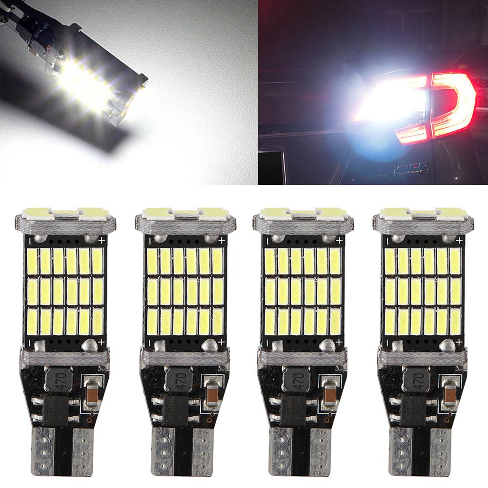 4/2/1PCS Car Signal Light T15 W16W LED Bulb No Error 4014-45SMD High Power White Car Taillight Reverse Light Car Accessories