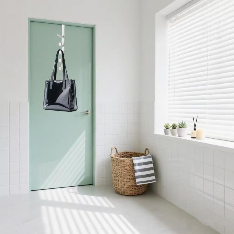 1Pcs Bedroom Door Hanger Clothes Hanging Rack Over The Door Plastic Home Storage Organization Hooks Purse Holder for Bags Rails