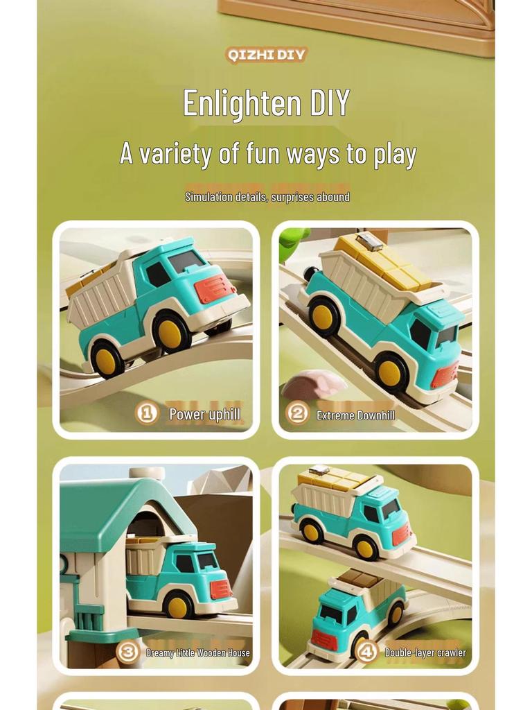 Forest Train Track Adventure Set: Educational Puzzle & Construction Vehicles for Ages 3-6