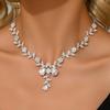 1PC Women's Fashion Trendy Water Drop Leaf Design Necklace Zircon Suitable for Date, Party, Festival Gifts-2171