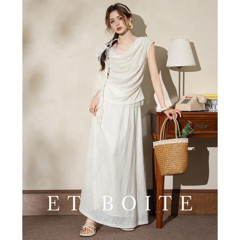ET BOITE Fly Sleeve T-shirt & Skirt Set L абрикосовый