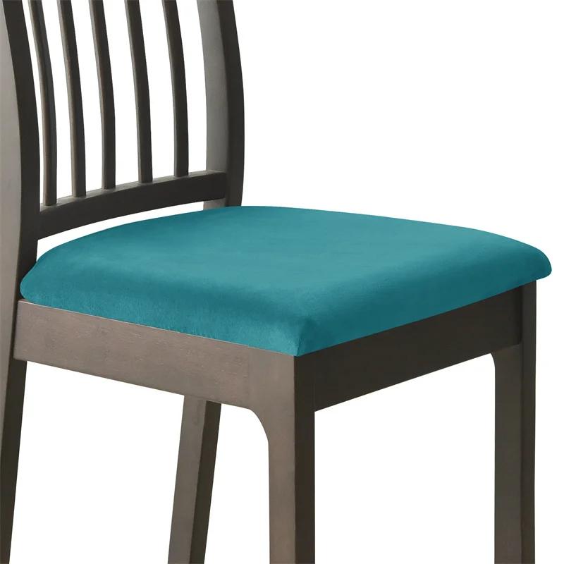 1 Stück Samt Stuhlbezug Schmutzabweisend Einfarbig Sitz Überzug Waschbar Abnehmbar Stuhlhülle Esszimmer Zuhause Hochzeit Bankett Hotel 1PC